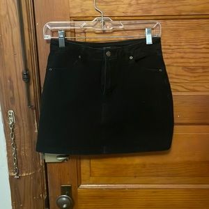 Black Denim Mini Skirt
